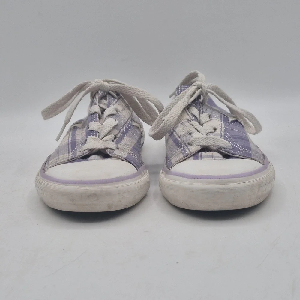 Converse One Star Shoes Youth Size‎ 13 Purple Plaid Low Top Lace Up Sneakers